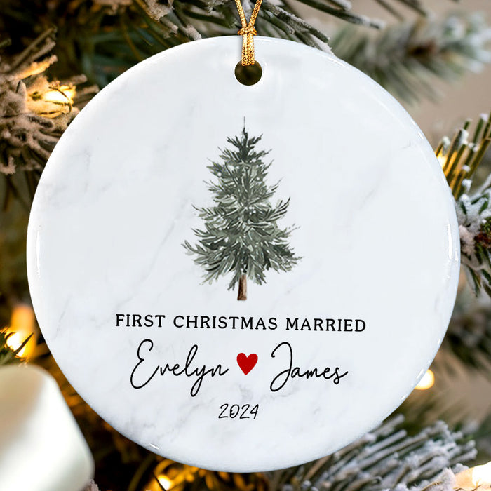 First Christmas Married Ornament | Mr Mrs Personalized Wedding Gift