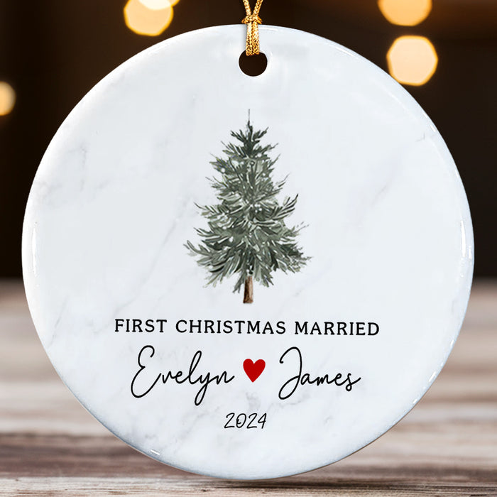 First Christmas Married Ornament | Mr Mrs Personalized Wedding Gift