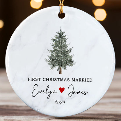 First Christmas Married Ornament | Mr Mrs Personalized Wedding Gift
