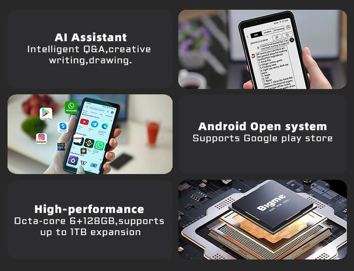 Flash Sale-Bigme E ink Smartphone Hibreak Bigme Hibreak eink smartphone smartphone spo-cs-disabled spo-default spo-disabled spo-notify-me-disabled Morden remarkable Eink Tablet for digital reading