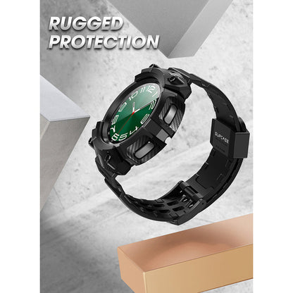 Galaxy Watch6 47mm Unicorn Beetle PRO Wristband Case with Glass Screen Protectors(open box)-Black