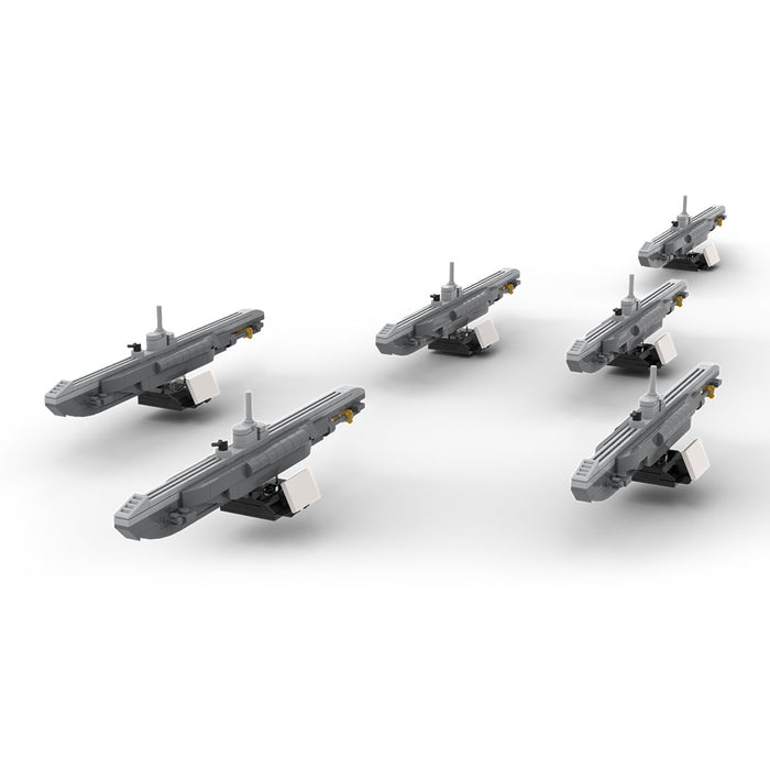 German Wolfpack VII Submarine - Scale 1:300 Klemmbausteine - LesDiyproduct_type##