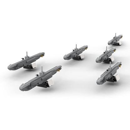 German Wolfpack VII Submarine - Scale 1:300 Klemmbausteine - LesDiyproduct_type##