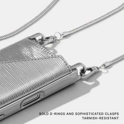 Gia Chrome Pouch Set - Silver Wave/Silver
