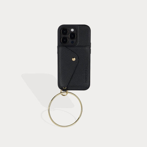 Gigi O-ring Wristlet - Black/Gold Bandolier