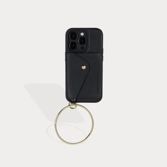 Gigi O-ring Wristlet - Black/Gold Bandolier