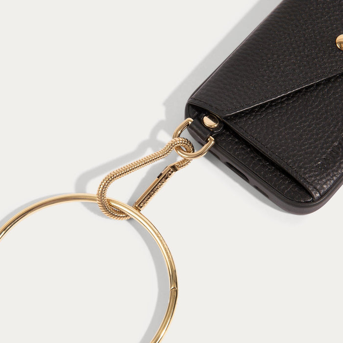 Gigi O-ring Wristlet - Black/Gold Bandolier