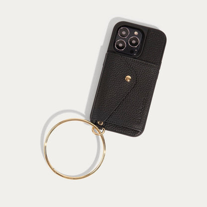 Gigi O-ring Wristlet - Black/Gold Bandolier