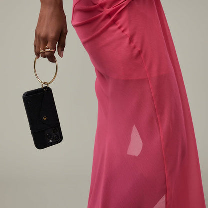 Gigi O-ring Wristlet - Black/Gold Bandolier