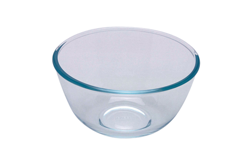 bowl, glass bowl, glass mixing bowl, borosilicate glass, pyrex