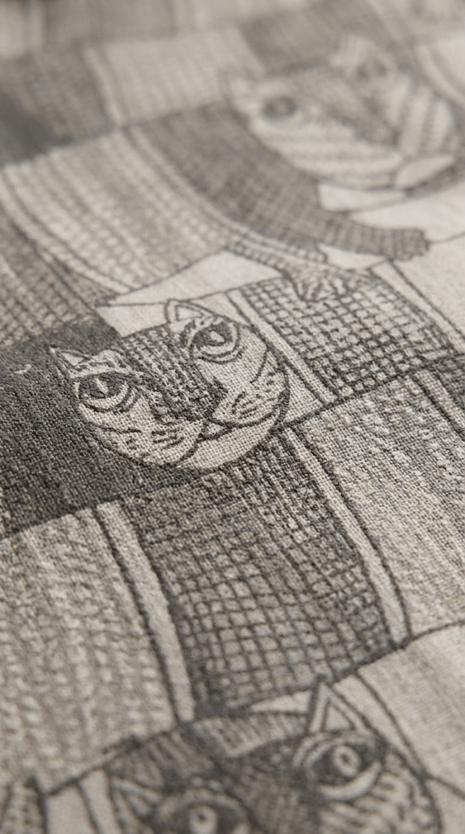 Close view of the Gond art animal motif on the Gond Forest shirt
