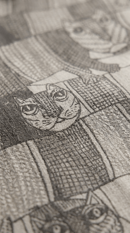 Close view of the Gond art animal motif on the Gond Forest shirt
