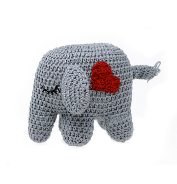 Set of 2 Hand Crochet small Elephant Support Fair Trade for Artisans - Give Back Goods