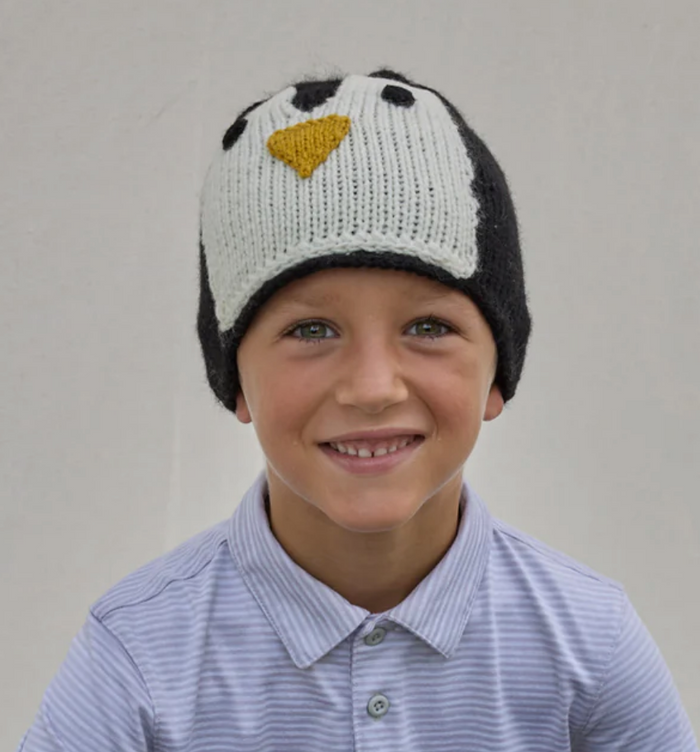 Hand Crocheted Penguin Kids Beanie- Fair trade