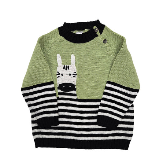 Hand Knit Baby & Toddler Zebra Sweater, Fair Trade, Supports Armenian Women