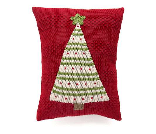 Hand Knit Mini Christmas Tree Pillow, Fair Trade from Armenia