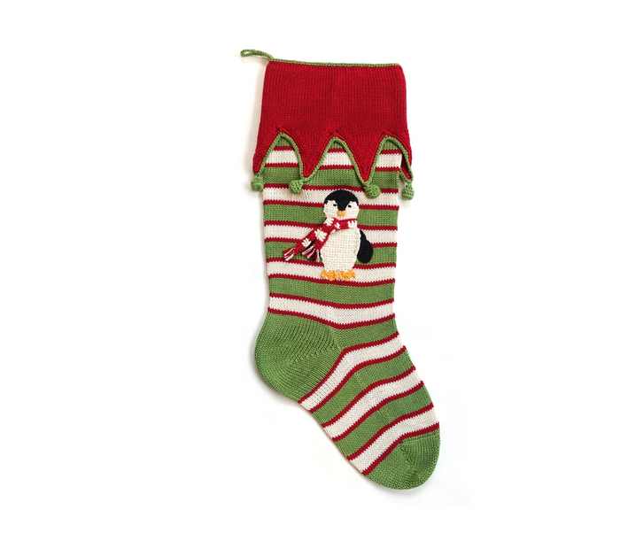 Hand Knit Penguin Christmas Stocking, Fair Trade, Armenia