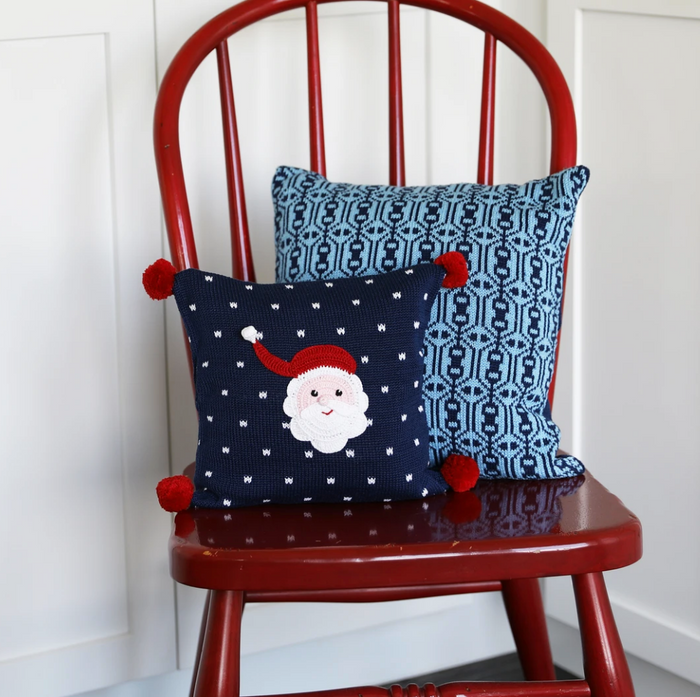 Hand Knit Santa Christmas Pillow,  Fair Trade, Armenia