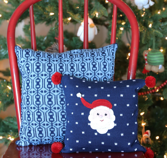 Hand Knit Santa Christmas Pillow,  Fair Trade, Armenia