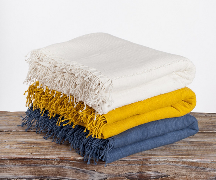 Hand Woven Ethiopian Cotton Lightweight Queen Blanket (assorted colors)- Eco-Friendly, Fair Trade - Give Back Goods