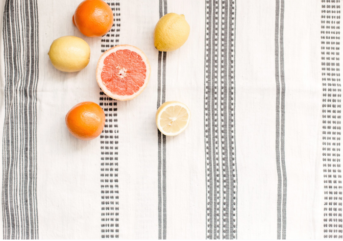 Hand woven Striped Ethiopian Cotton Tablecloth, Blue or Grey- 96x54, 50x50 - Eco-Friendly, Fair Trade