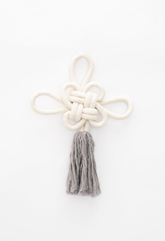 Handmade Unity Knot Blue Grey Wall Hanging, Fair trade, Gives Freedom to Women