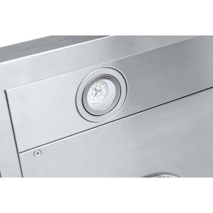 Hauslane Chef 30 in. Ducted Stainless Steel Under Cabinet Range Hood (UC-C100SS-30) built-in LED lighting.