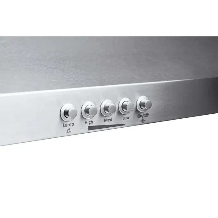 Hauslane Chef 30 in. Ducted Stainless Steel Under Cabinet Range Hood (UC-C100SS-30) button controls.