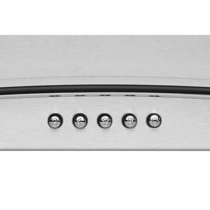 Hauslane Chef Convertible Stainless Steel Wall Mount Range Hood with Size Options (WM-600SS) close-up, button controls.