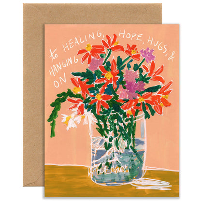 Healing, Hope, & Hugs Bouquet (Single Card) A2 Card Tiny and Snail