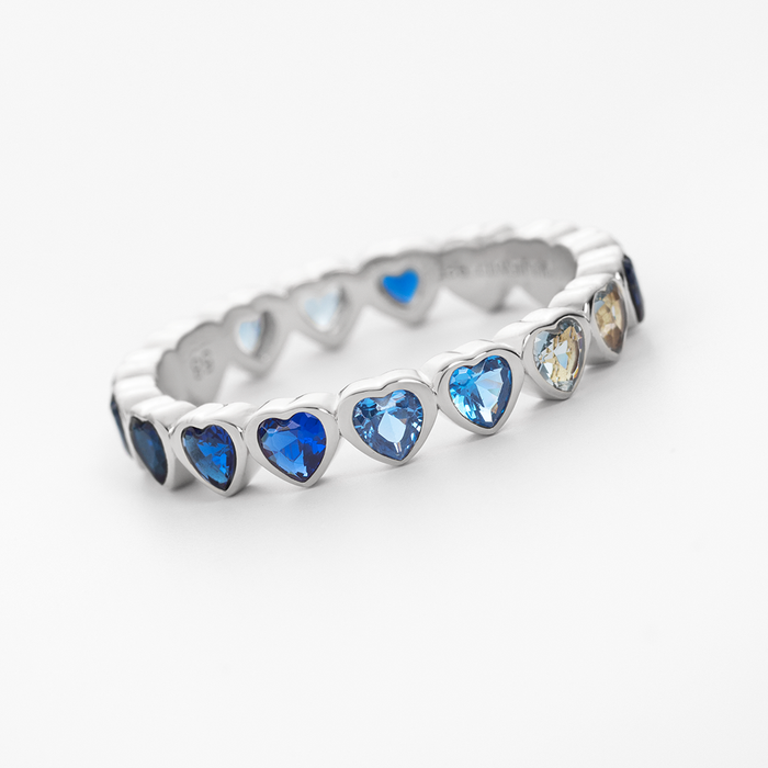 Heart of the Sea Rainbow Ring Silber