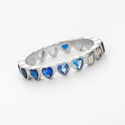 Heart of the Sea Rainbow Ring Silber