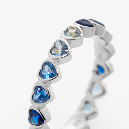Heart of the Sea Rainbow Ring Silber