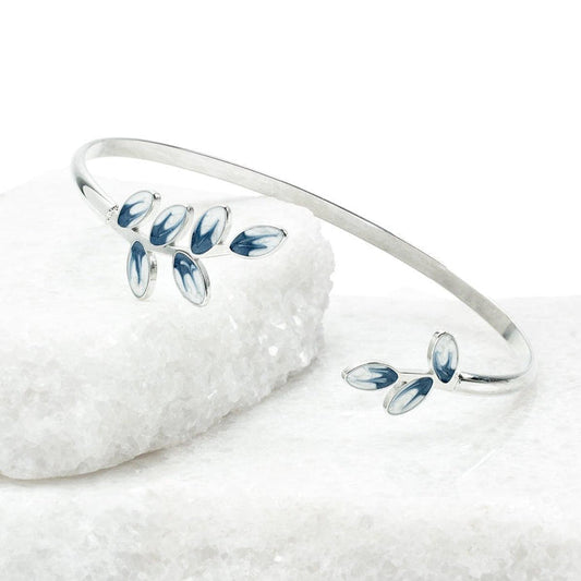 Hope Grows Cuff Bracelet  in Silver & Blue. Give Freedom to Women!