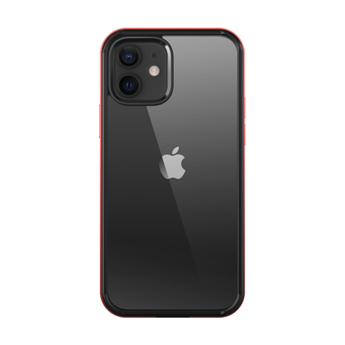 iPhone 12 6.1 inch Unicorn Beetle Edge Clear Bumper Case-Metallic Red