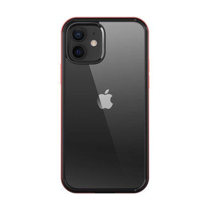 iPhone 12 6.1 inch Unicorn Beetle Edge Clear Bumper Case-Metallic Red