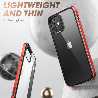 iPhone 12 6.1 inch Unicorn Beetle Edge Clear Bumper Case-Metallic Red