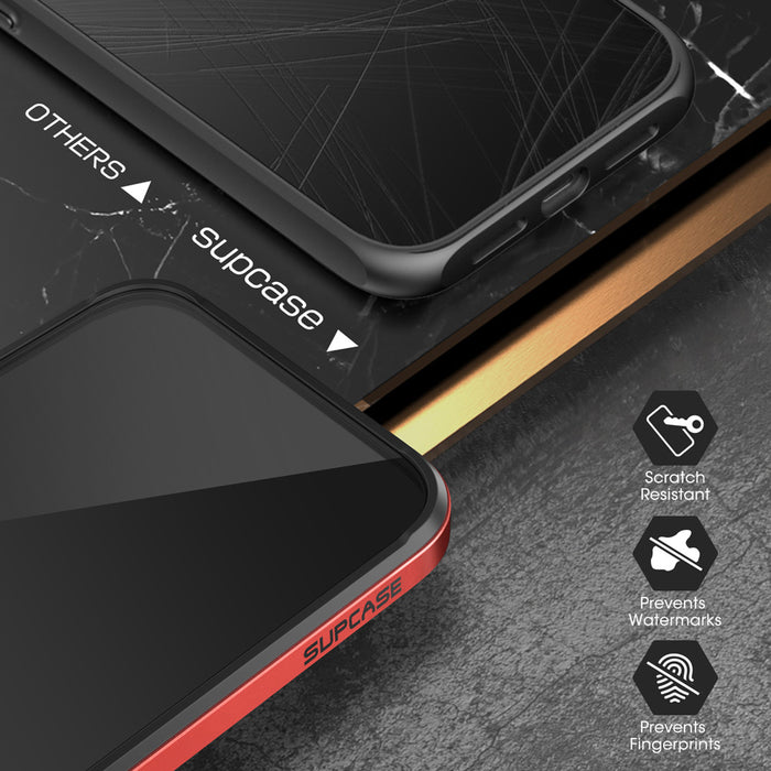 iPhone 12 6.1 inch Unicorn Beetle Edge Clear Bumper Case-Metallic Red