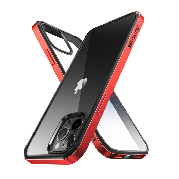 iPhone 12 Pro 6.1 inch Unicorn Beetle Edge Clear Bumper Case-Metallic Red