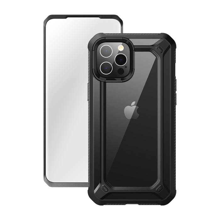 iPhone 12 Pro Max 6.7 inch Unicorn Beetle Exo with Screen Protector Clear Case-Black