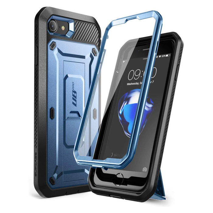 iPhone SE Unicorn Beetle Pro Full-Body Case with Kickstand-Metallic Blue