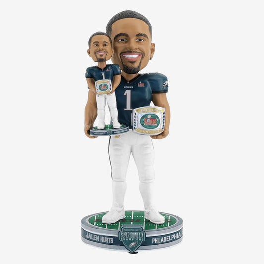 Jalen Hurts Philadelphia Eagles Super Bowl LIX Champions Bobble Dubblz NFL Bobblehead