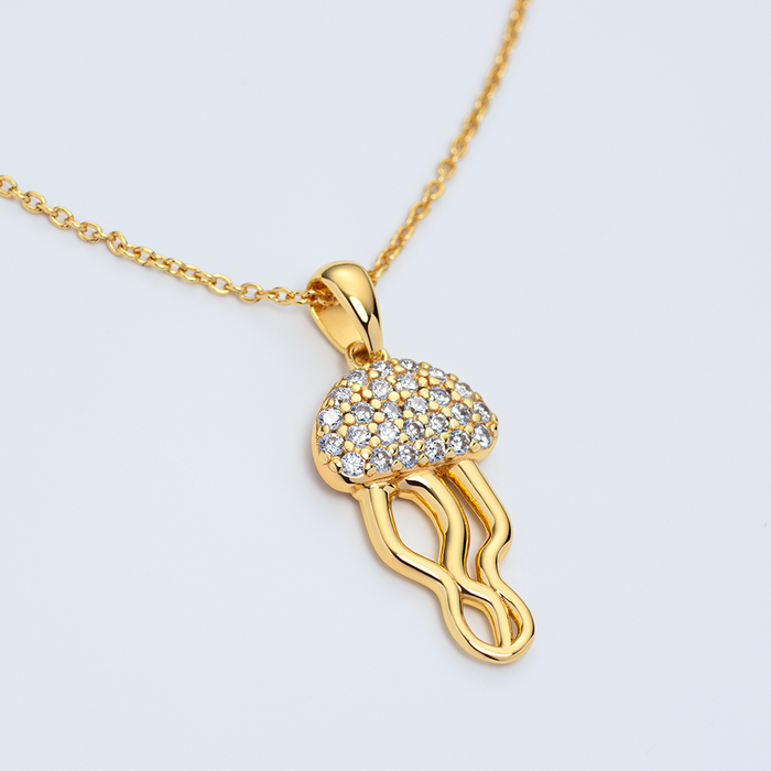 Jellyfish Halskette gold vermeil