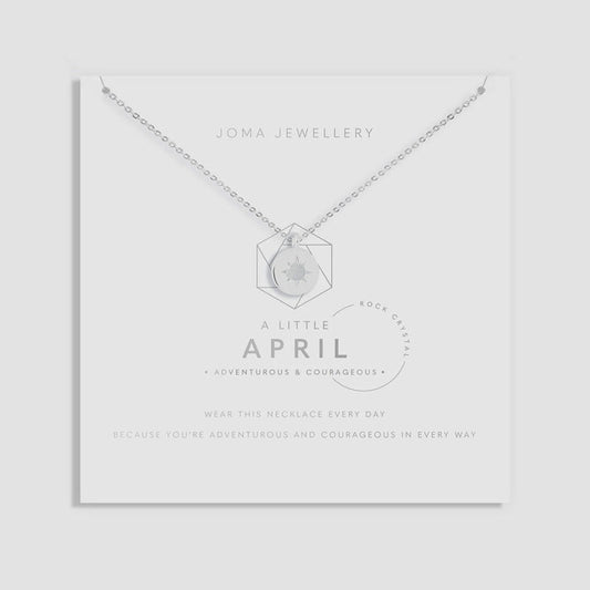 Joma A Little Birthstone Necklace - April Rock Crystal