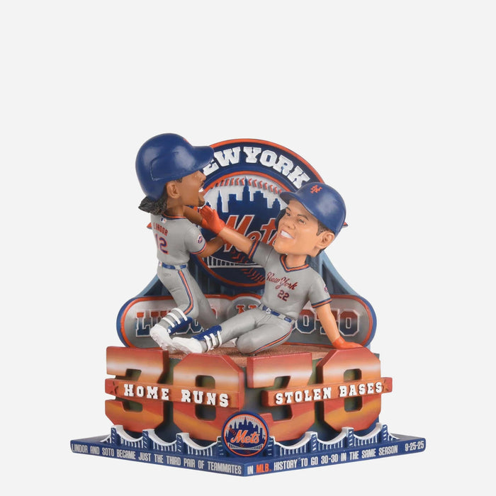 Juan Soto & Francisco Lindor New York Mets 30/30 Dual MLB Baseball Bobblehead