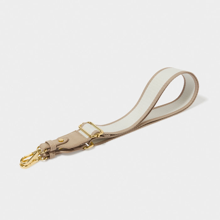 Katie Loxton Canvas Strap - Light Taupe Stripe