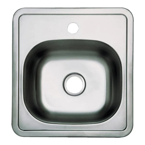 Kingston Brass 15 in. Self-Rimming Single Bowl Bar Sink in Brushed Stainless Steel (GKTS15151) main image.