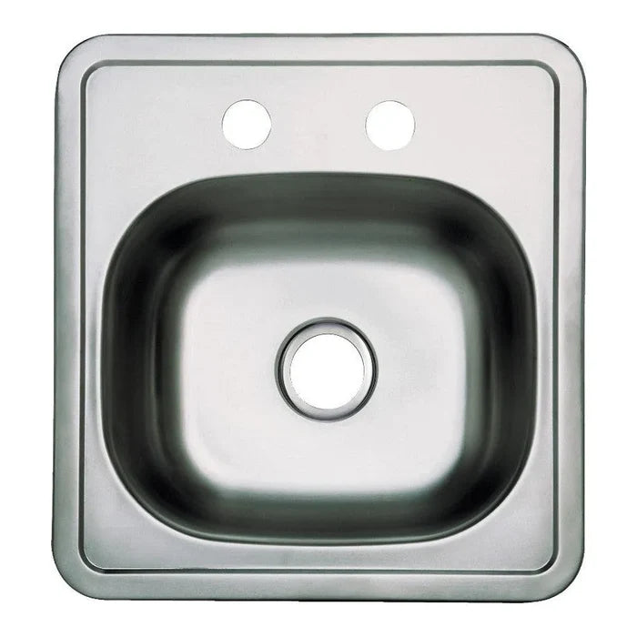 Kingston Brass 15 in. Self-Rimming Single Bowl Bar Sink in Brushed Stainless Steel (GKTS1515) main image.