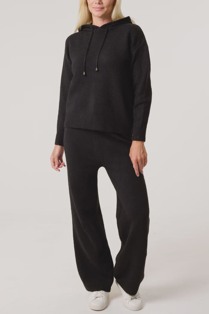 Knitted Tracksuit Set - Black