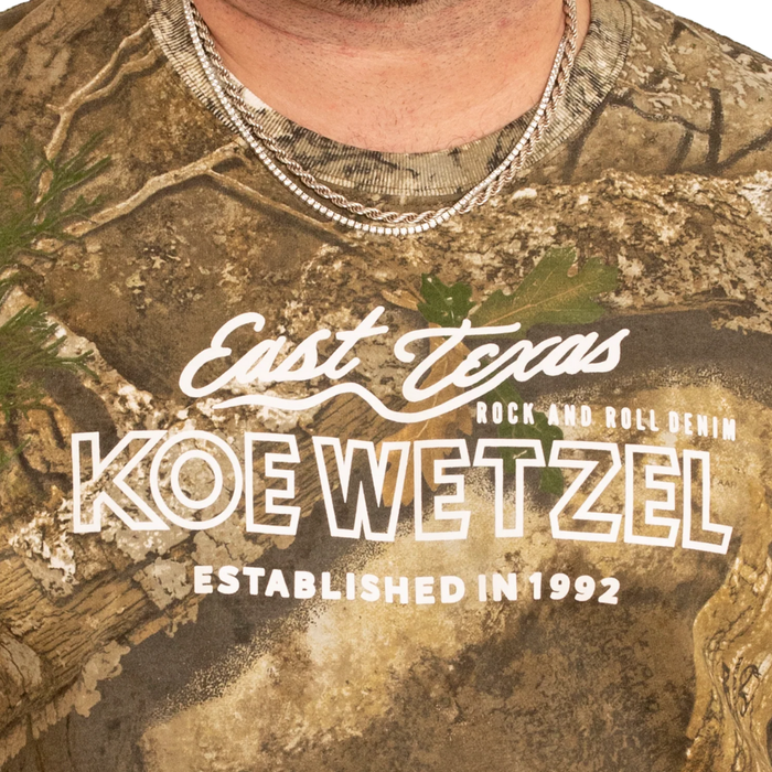 Koe Wetzel x Rock & Roll Denim Unisex East Texas Rock & Roll T-Shirt in Camo